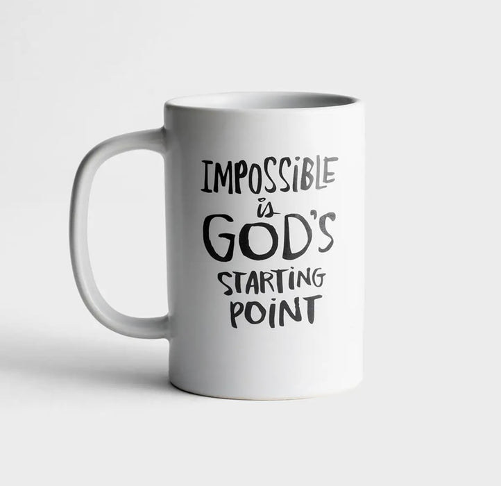 Impossible is God's Starting Point - True and Write Mug