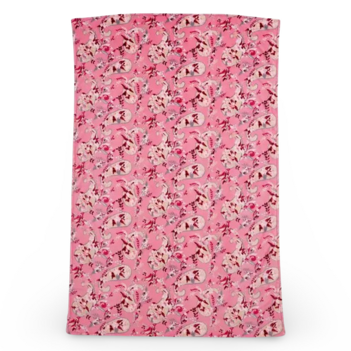 Vera Bradley Plush Throw Blanket Botanical Paisley Pink