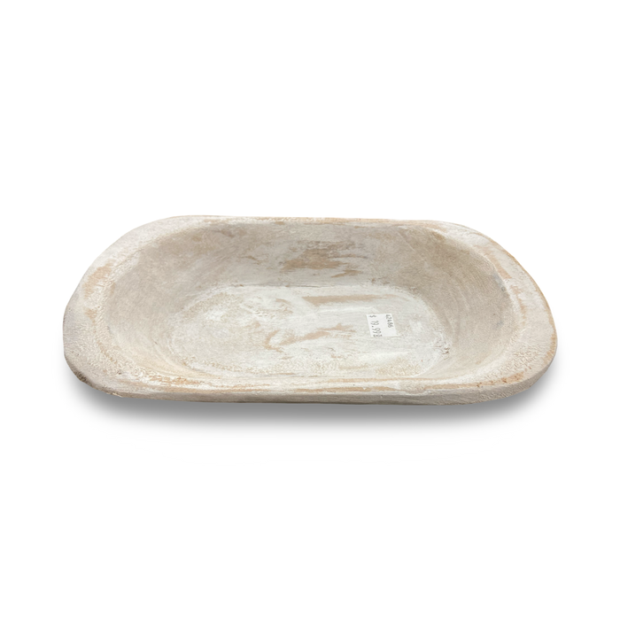 #1 White Wooden Dough Bowl