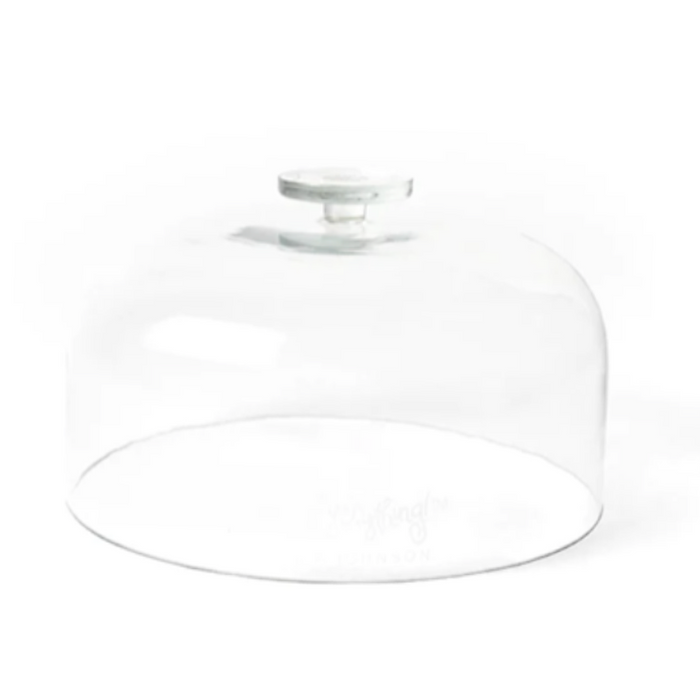 Happy Everything Disk Handle Small Glass Dome 10"