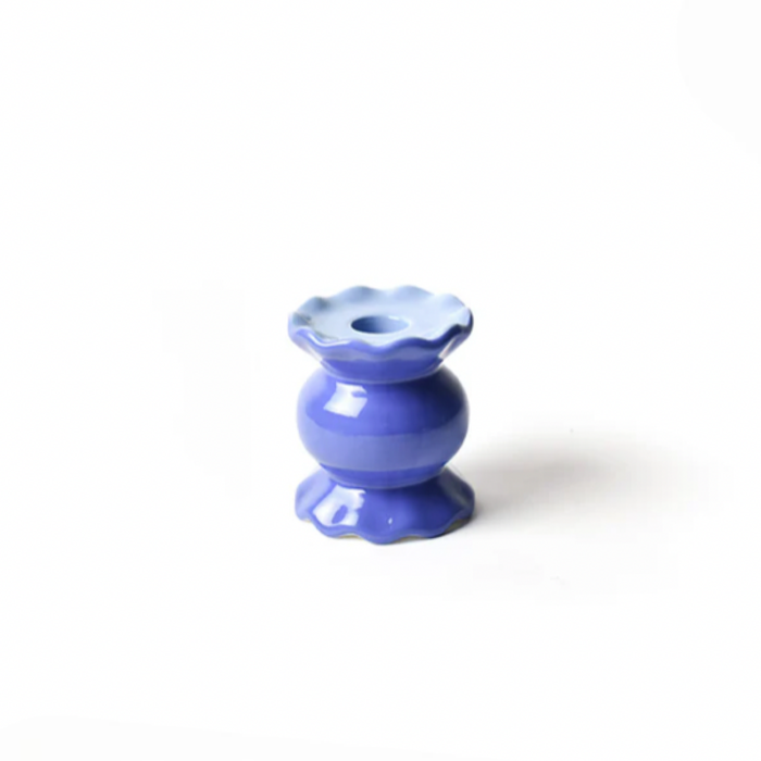 Coton Colors Iris Blue Small Ruffle Knob Candle Holder