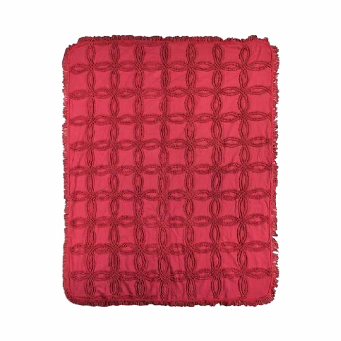 Tufted Cotton 50x60 Throw Red