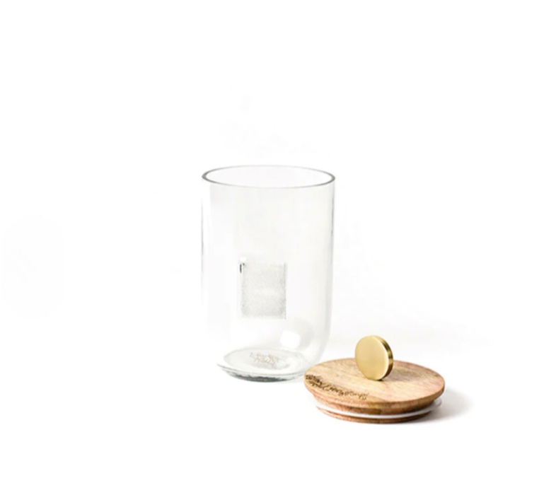 Happy Everything Small Mini Wooden Lid Glass Jar