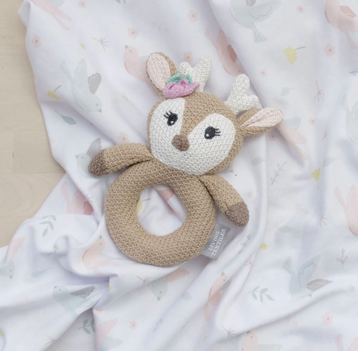 Jersey Swaddle & Rattle Ava/Fawn