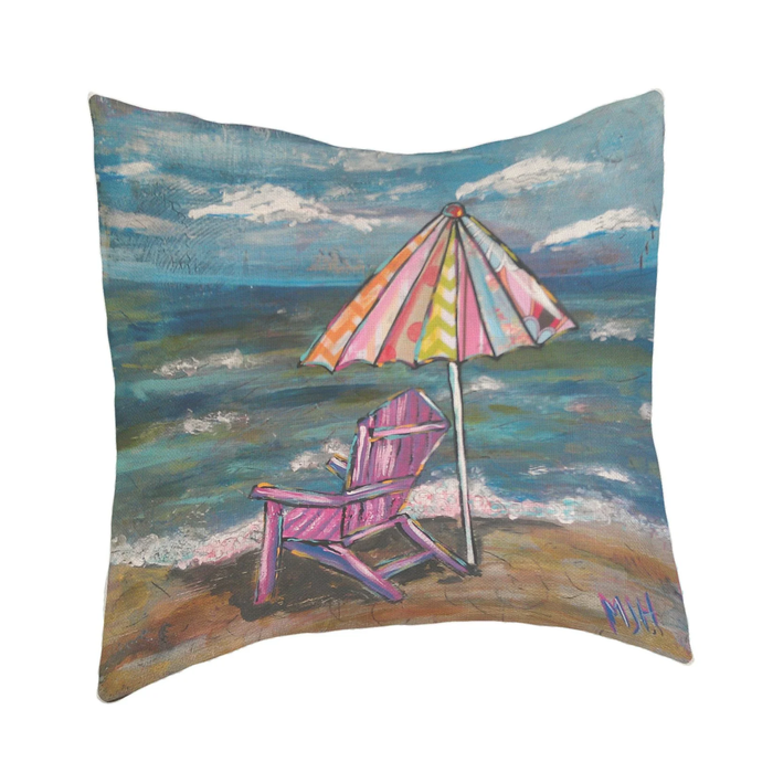 Coastal Beach Umbrella 18" Pillow