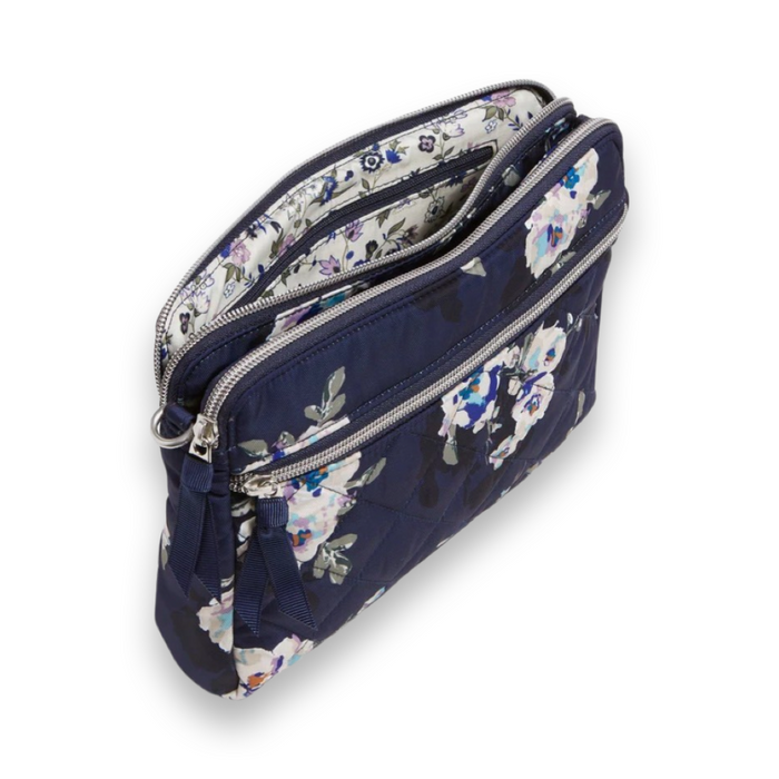 Vera Bradley Triple Compartment Crossbody Blooms and Branches Navy