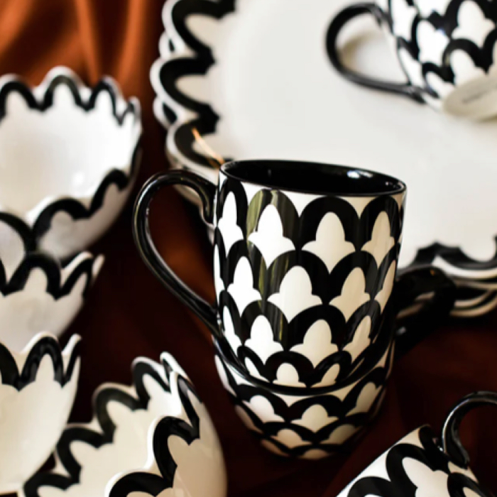 Coton Colors Black Arabesque Mug