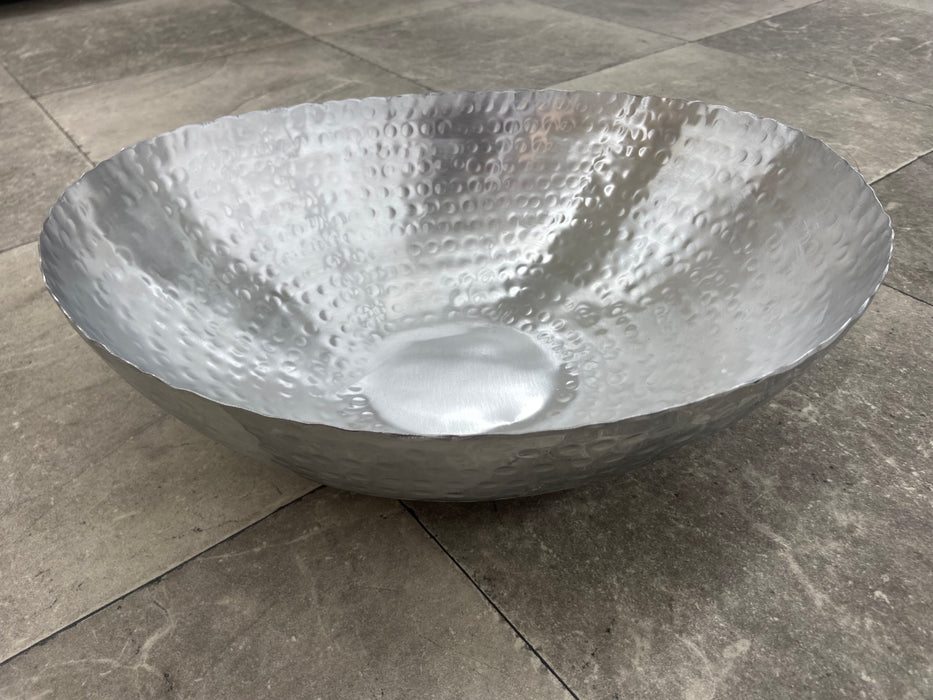 Aluminum Hammered Oval Bowl
