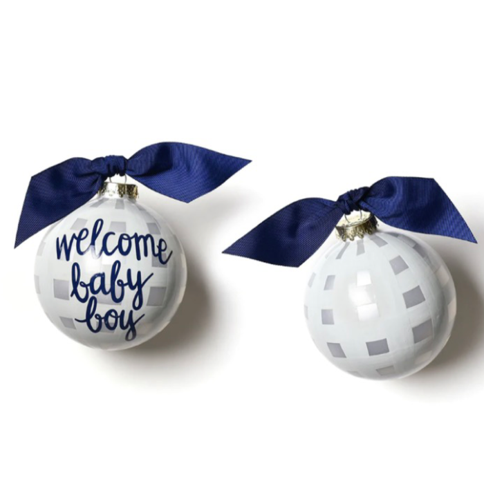 Welcome Baby Boy Glass Ornament by Coton Colors