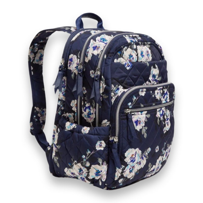 Vera Bradley XL Campus Backpack Blooms and Branches Navy