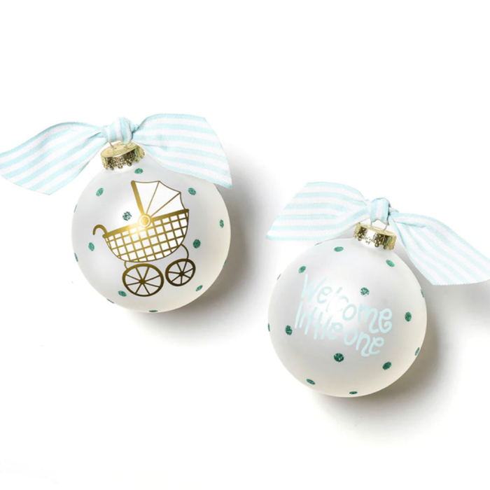 Welcome Little One Boy Glass Ornament by Coton Colors