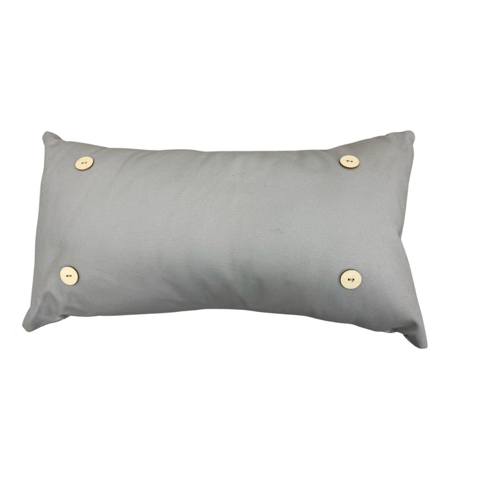 Gray Button Pillow--Compatible with Pillow Swaps