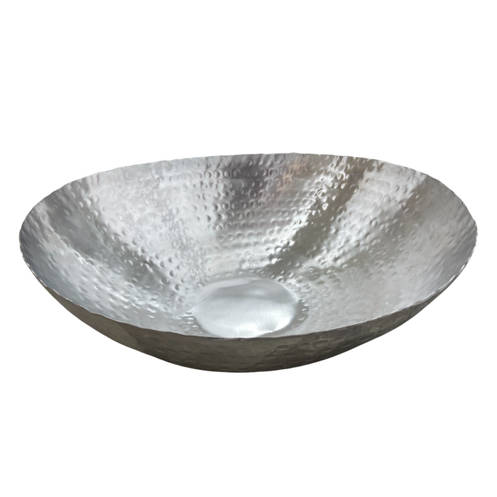 Aluminum Hammered Oval Bowl