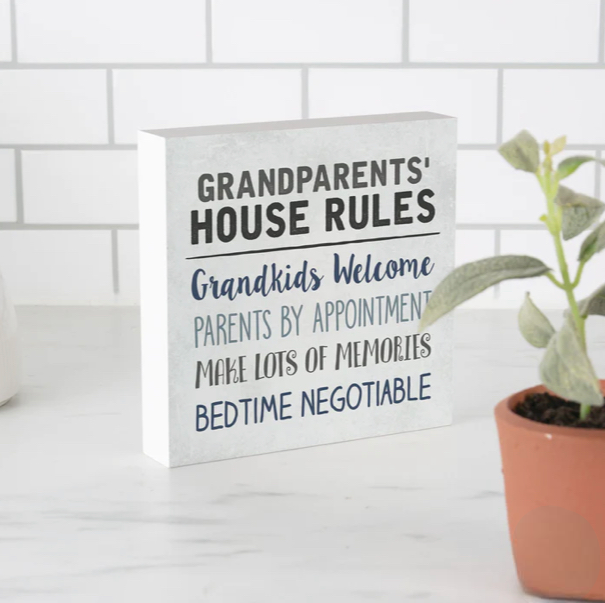Grandparents House Rules Grandkids Welcome Word Block