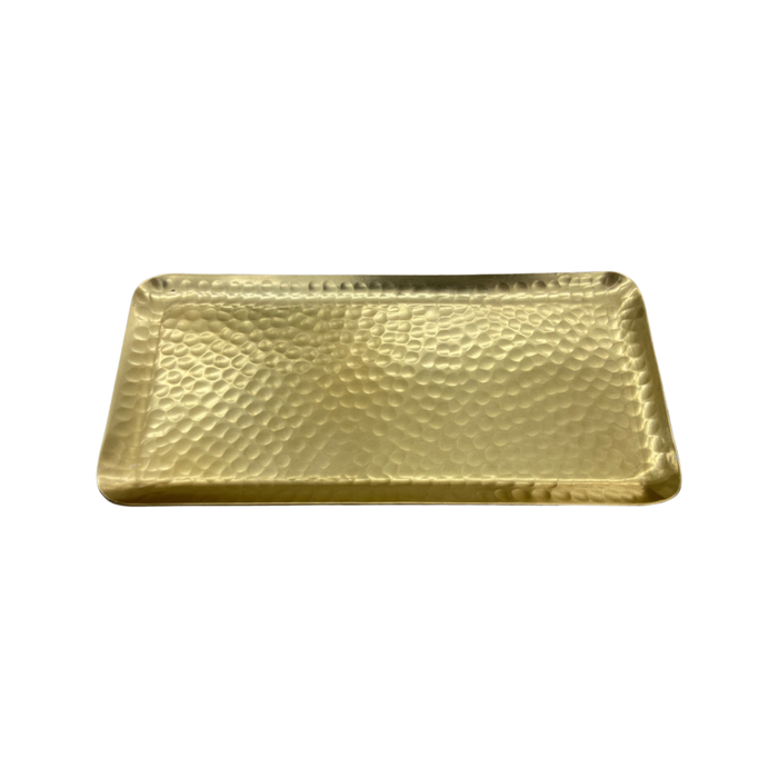 11" Gilded Rectangle Hammered Plate