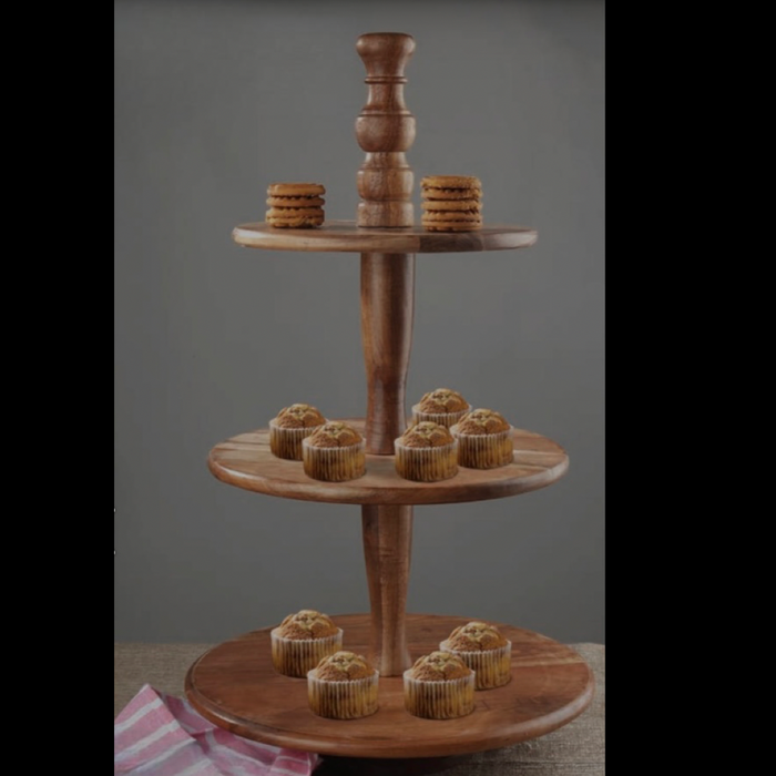 3-Tier Wooden Cake Stand