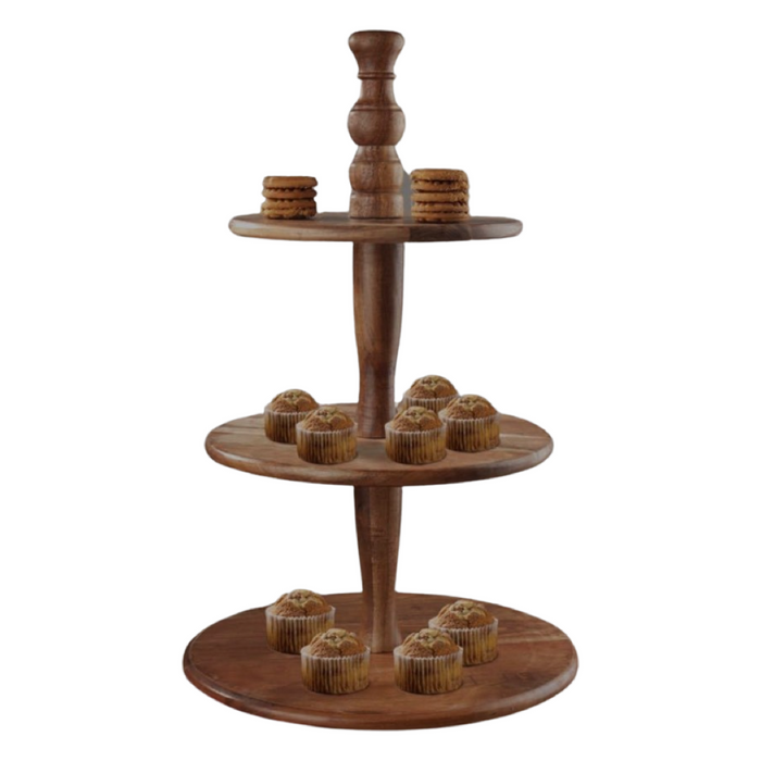 3-Tier Wooden Cake Stand