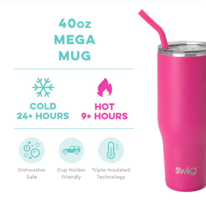 Swig Hot Pink Mega Mug 40 oz.