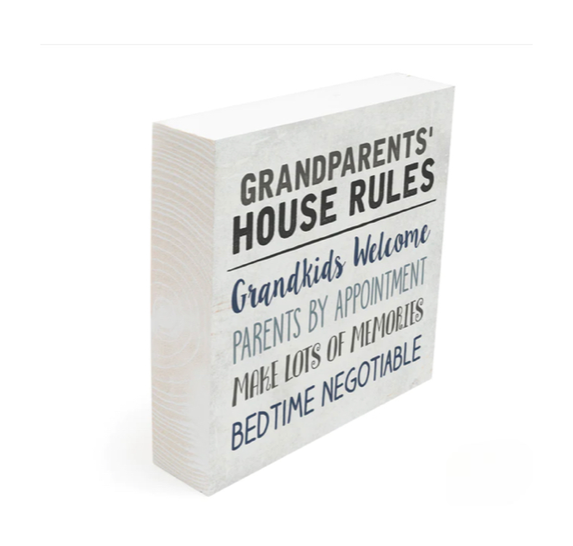 Grandparents House Rules Grandkids Welcome Word Block