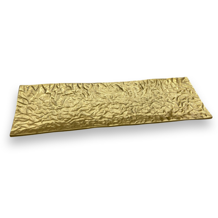 Gold Textured Rectangle Tray