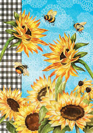 Sunflower & Bees Garden Flag