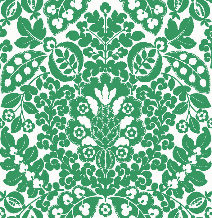 MARNI GREEN FRUIT DAMASK WALLPAPER / COLLECTION: A-Street Prints Happy