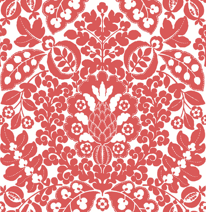 MARNI RED FRUIT DAMASK WALLPAPER / COLLECTION: A-Street Prints Happy