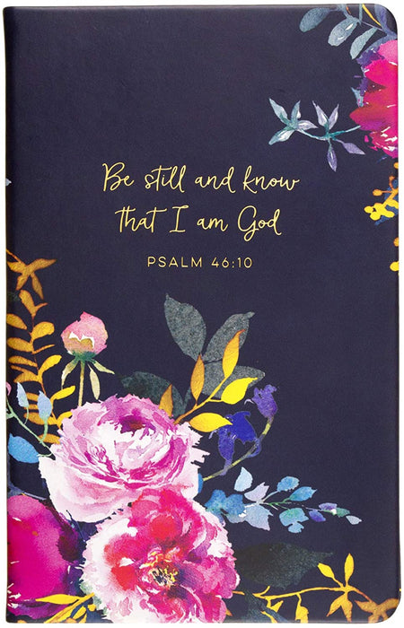 Writing Journal, “Be Still and Know That I Am God“, 200 Page Notebook with Inspirational Bible Verses, Flexible Cover, Ribbon Bookmark, 8.5x5.5