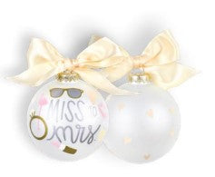 Miss to Mrs. Glass Ornament