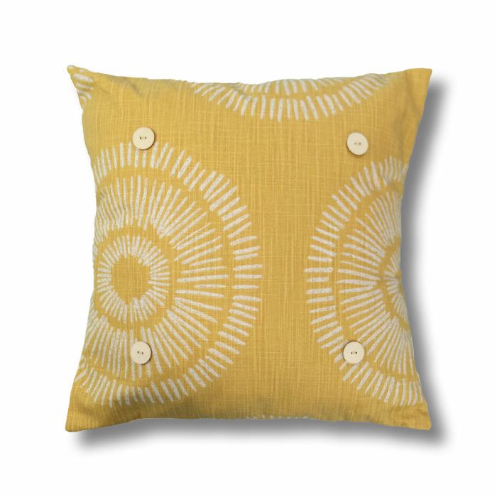 Yellow Square Button Pillow--Compatible with Pillow Swaps