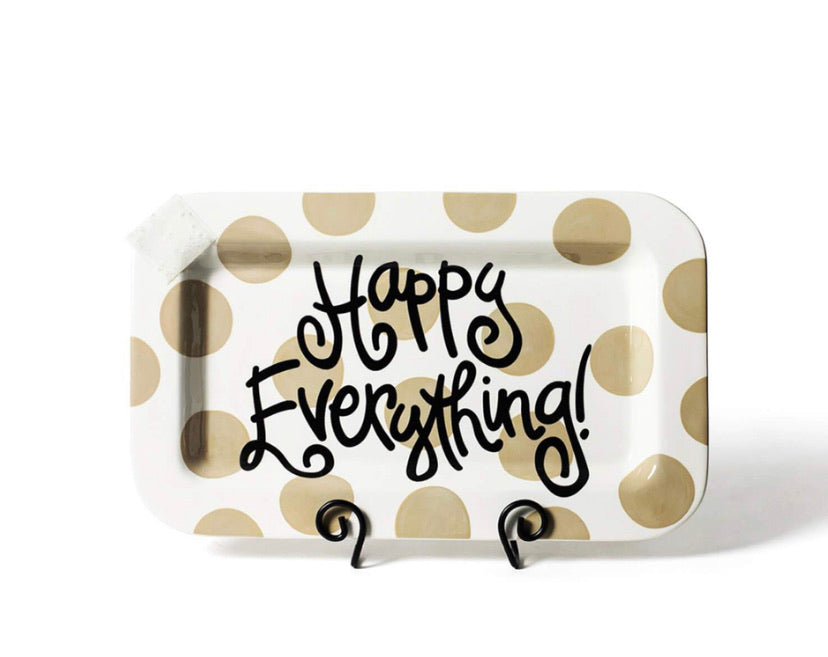 Happy Everything Neutral Dot Mini Rectangle Platter
