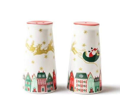 Coton Colors-Cristmas In The Village Salt & Pepper Shakers