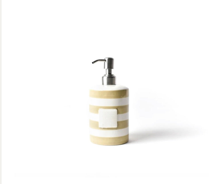 Happy Everything Neutral Stripe Mini Cylinder Soap Pump