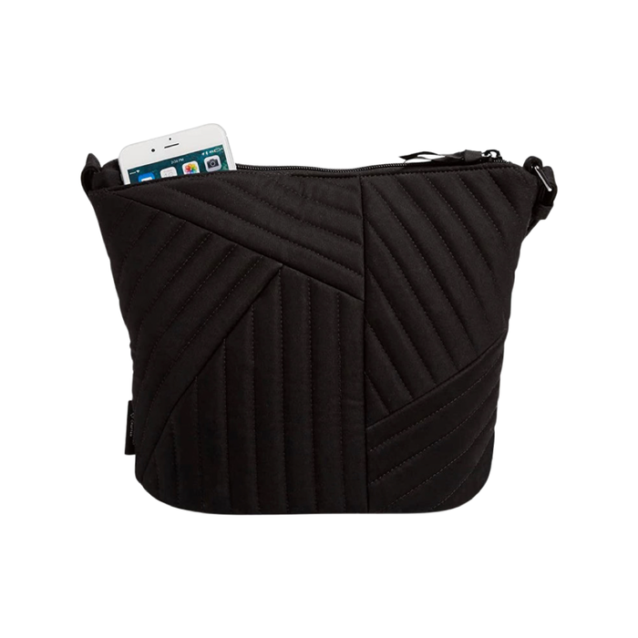 Vera Bradley Bucket Crossbody Bag in Recycled Cotton—Black