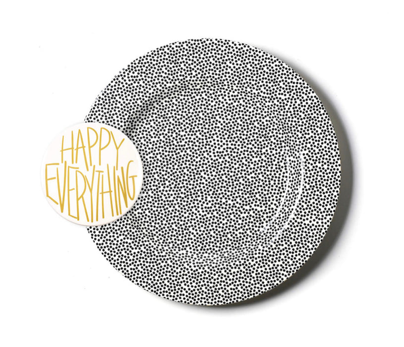 Happy Everything Black Small Dot Big Entertaining Round Platter