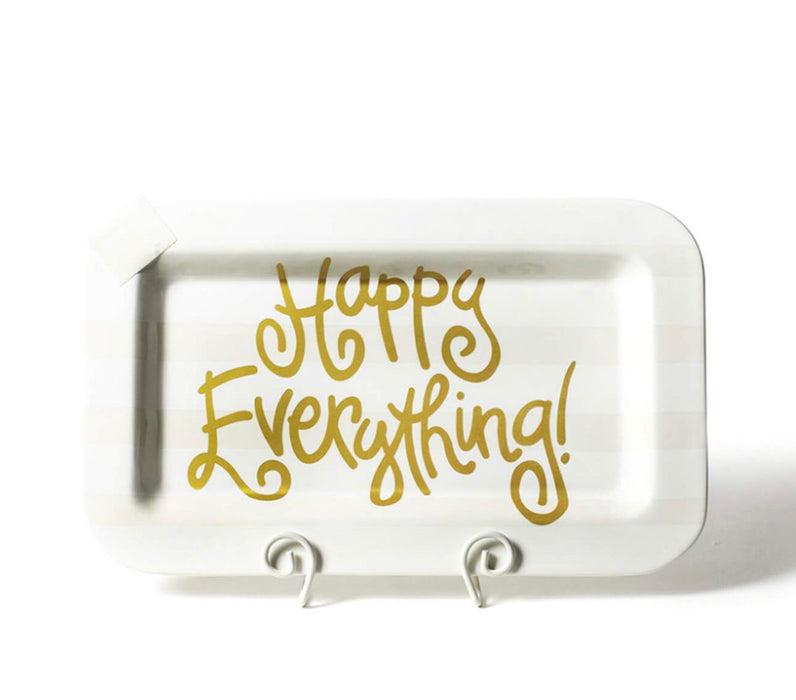 Happy Everything White Stripe Mini Rectangular Platter