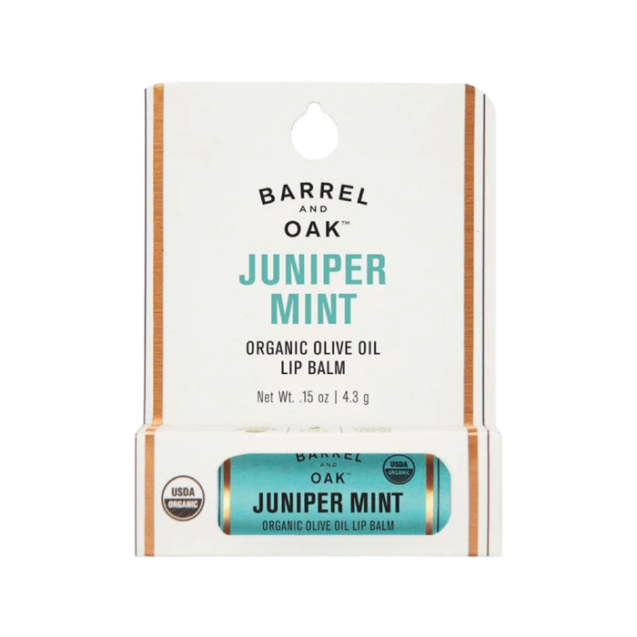 Barrel & Oak Olive Oil Lip Balm - Juniper Mint .15 oz.