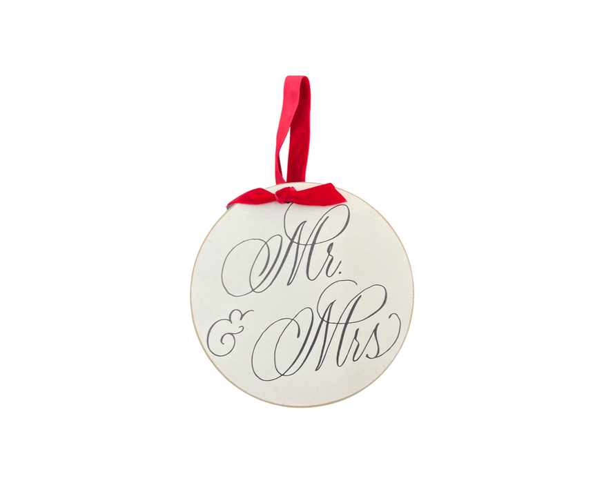 "Mr. & Mrs." Ornament Made in Laurel, Mississippi
