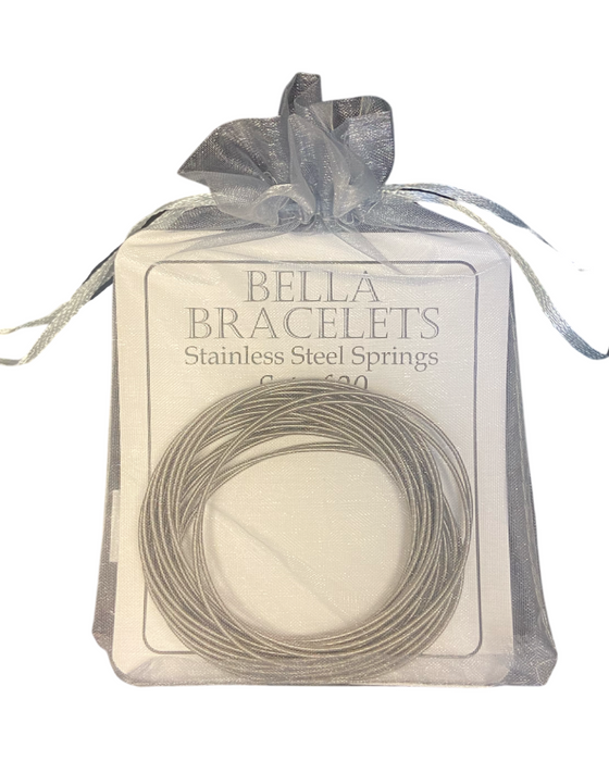 Set of 20 BELLA Bracelets ~ Stainless Steel Springs SILVER