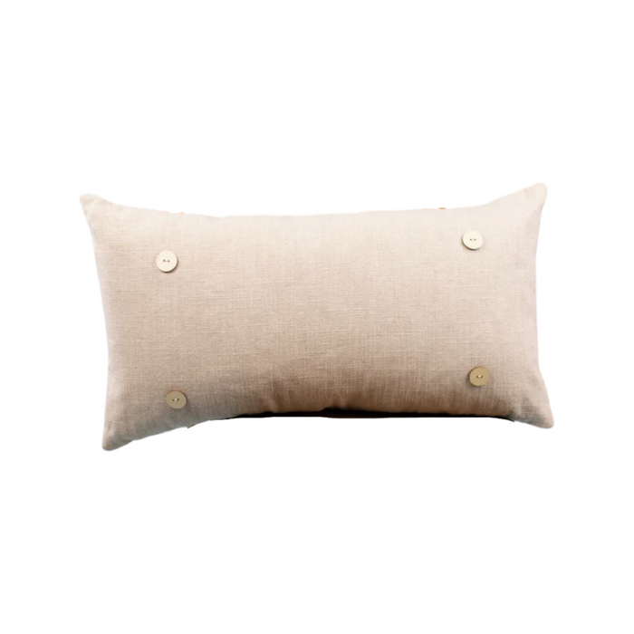 Button Pillow: Khaki  14" x 24"--Compatible with Pillow Swaps