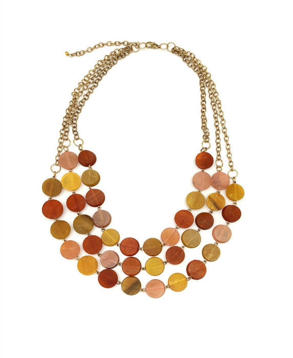 Anju Jewelry-Omala Citrus Sunshine Three Stranded Necklace