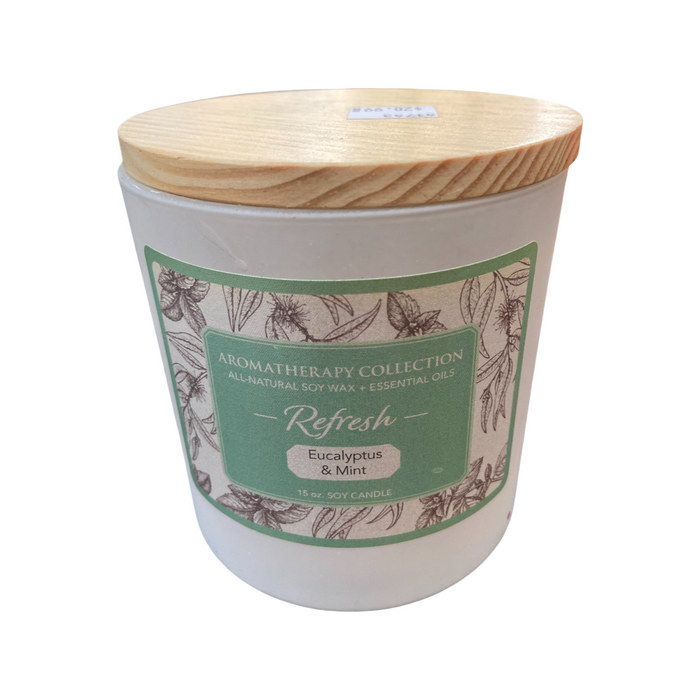 Aromatherapy Collection All-Natural Soy Wax plus Essential Oils Candle REFRESH  Eucalyptus & Mint