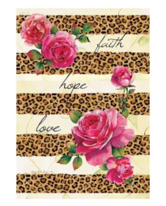 Leopard Roses-Burlap Flag