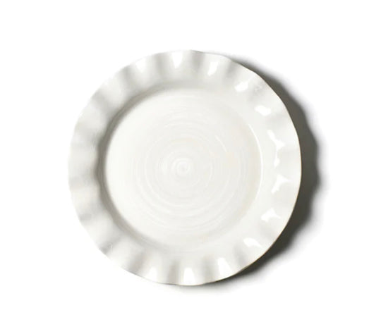 Coton Colors Signature White 11.5” Ruffle Dinner Plate