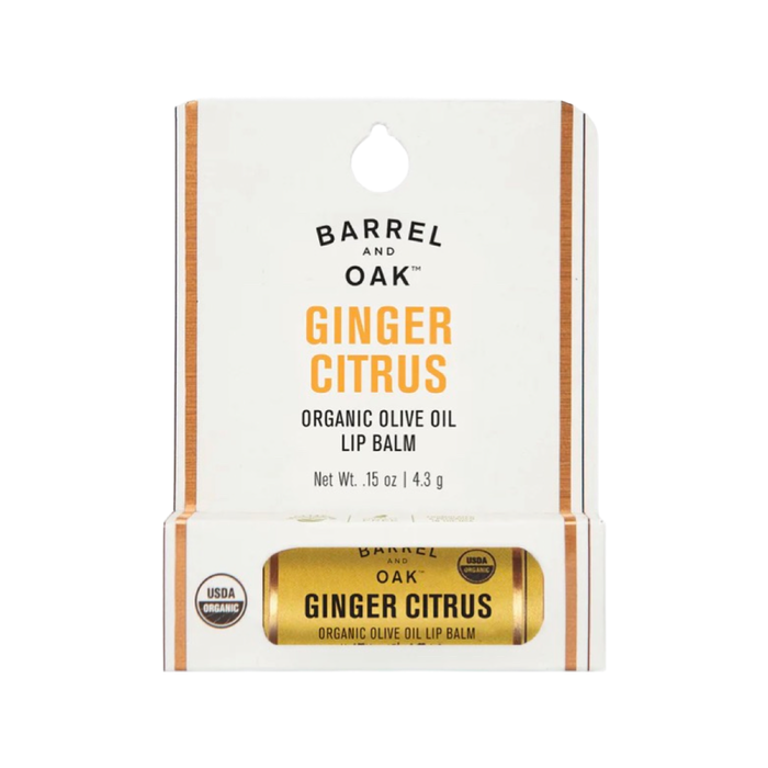 Barrel & Oak Olive Oil Lip Balm - Ginger Citrus .15 oz.