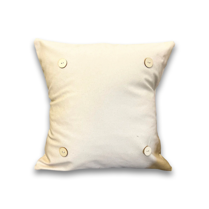 Natural Canvas Square Button Pillow 18" x 18"--Compatible with Pillow Swaps