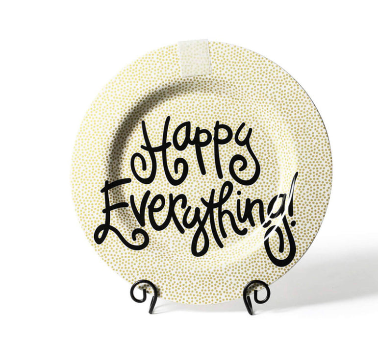 Happy Everything Gold Small Dot Big Round Platter