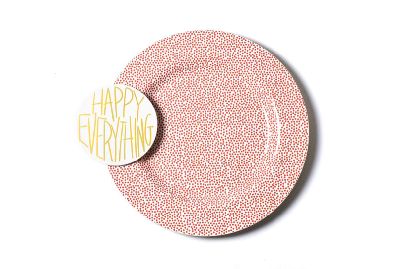 Happy Everything Red Small Dot Big Entertaining Round Platter