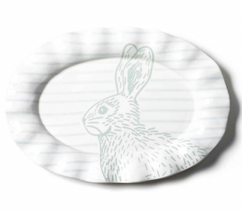 Coton Colors Speckled Rabbit Ruffled Oval Platter