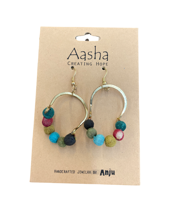 Aasha Multi Color Hoop Earrings